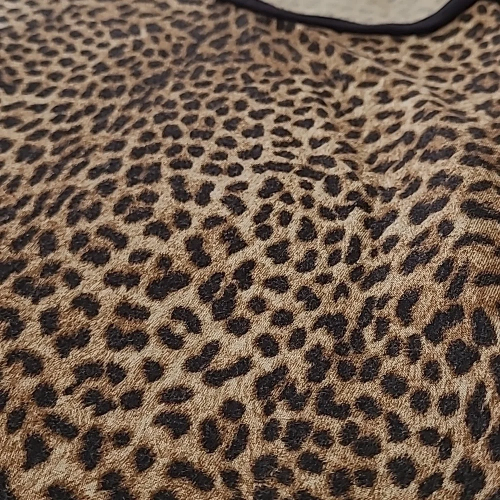 NEW Michael Kors Tunic Top RARE Sheer Black Peplum  Animal Print  Long Sleeve 1X